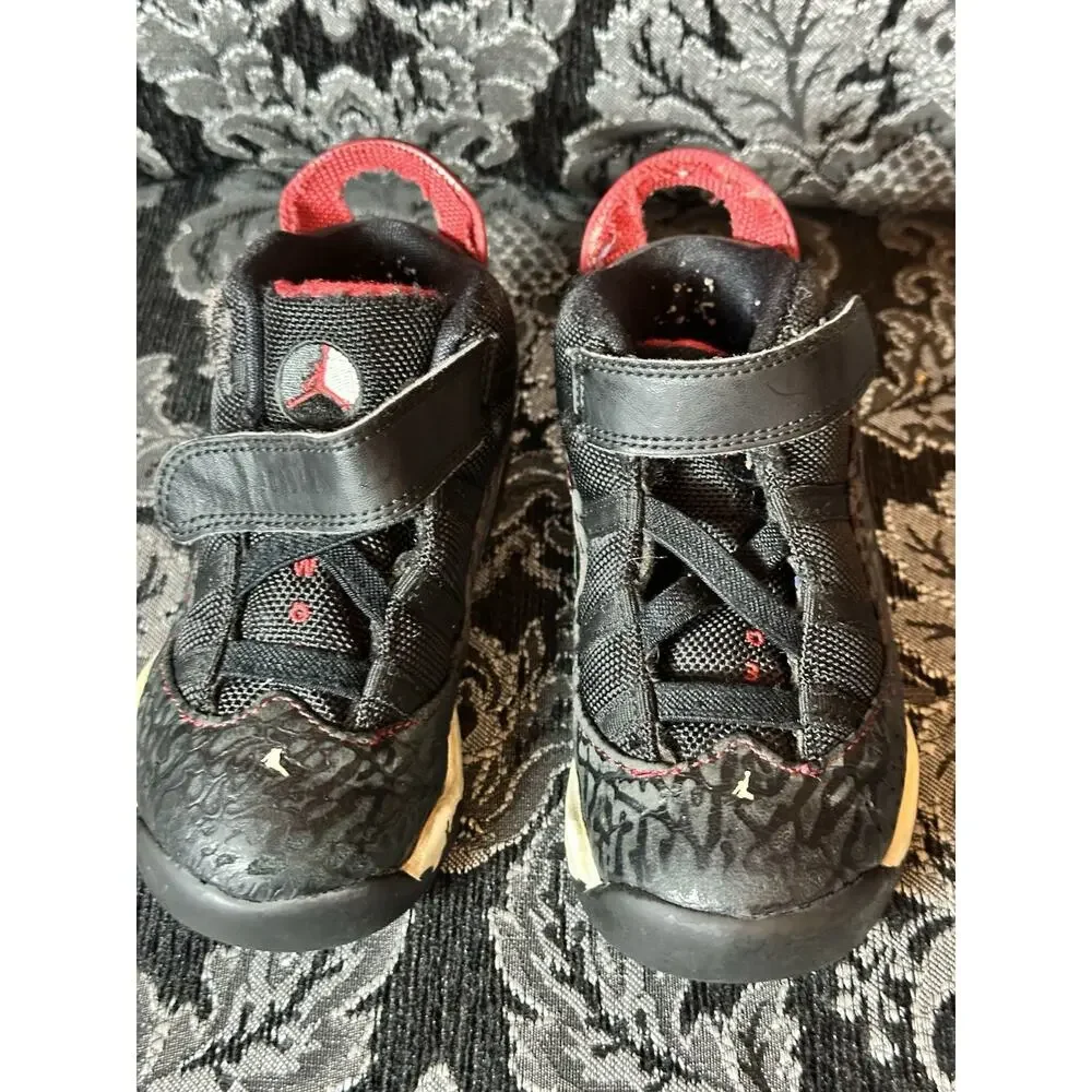 NIKE AIR JORDAN 6 RINGS Baby Toddler Shoes Size‎ 9C Black Red White MJ School